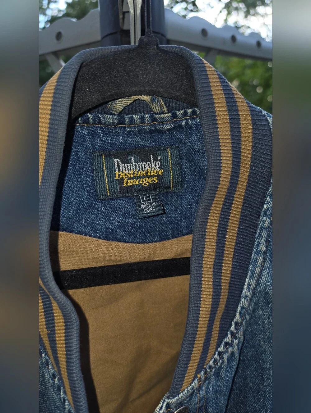 Vintage 90s Dunbrooke Varsity Denim Jacket Large Mens